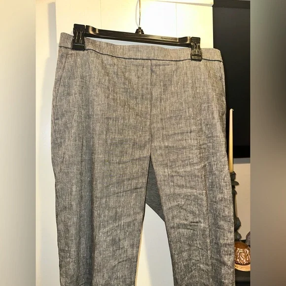 Theory Sleek Flannel Treeca Pull On Pant In Light Heathered Grey